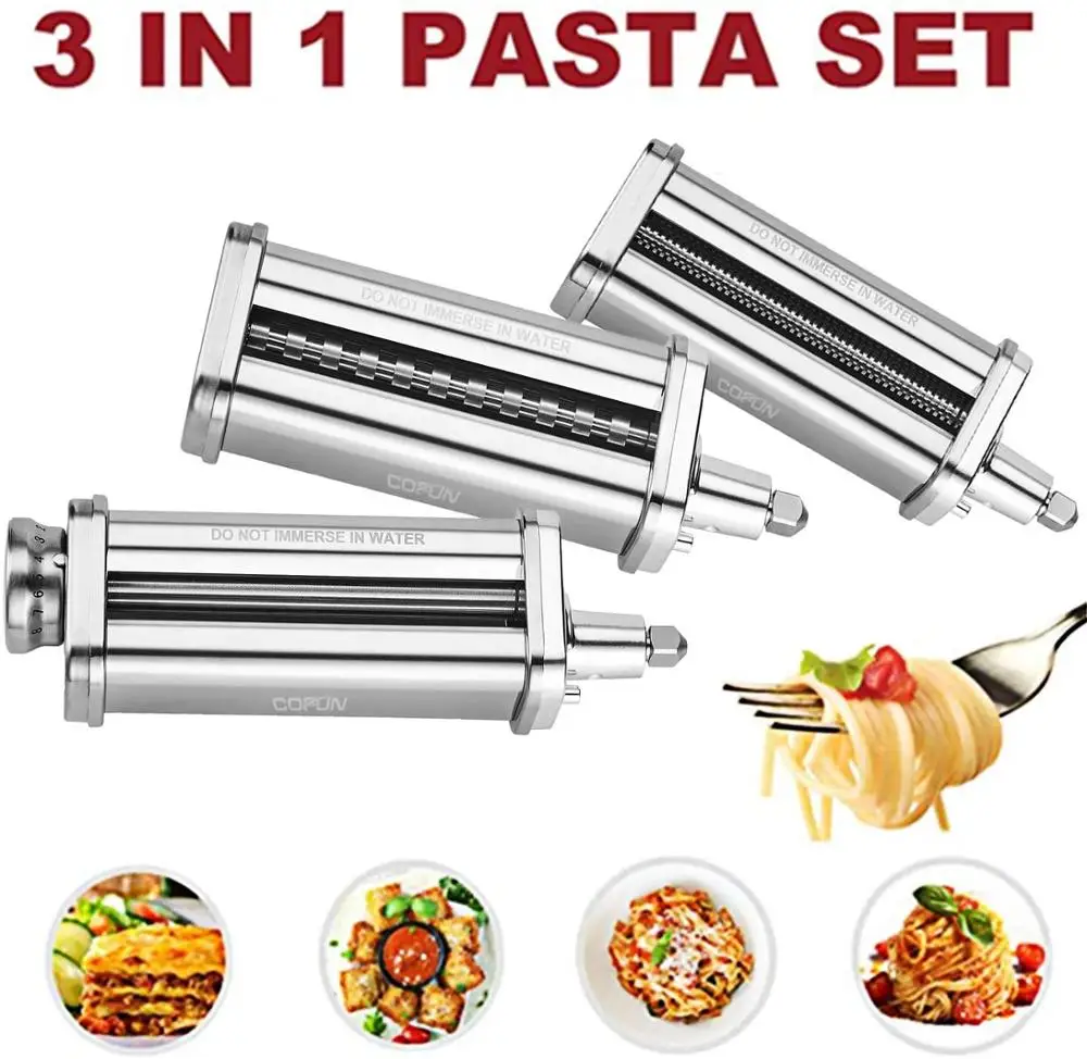2020 лапша производитель 3 Piece ролик для пасты резак набор приспособление KitchenAid