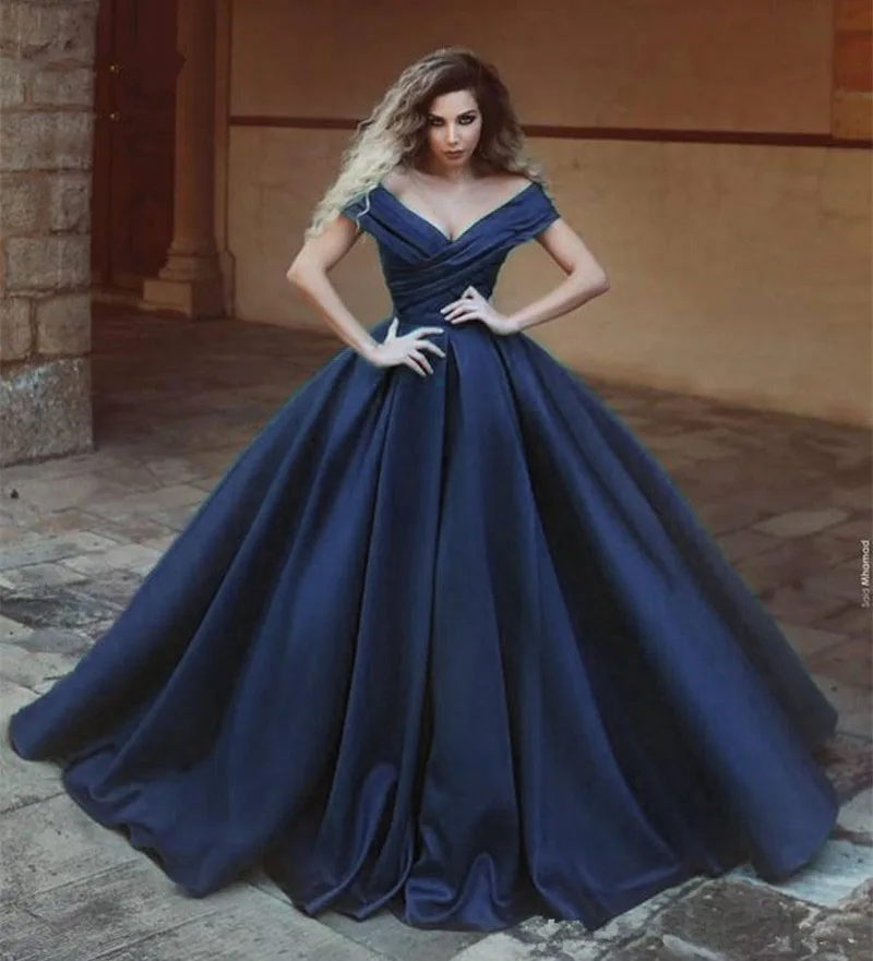 Green-Off-the-Shoulder-Ball-Gown-Mother-of-the-Bride-Dresses-Tops-V-Neck-Satin-s