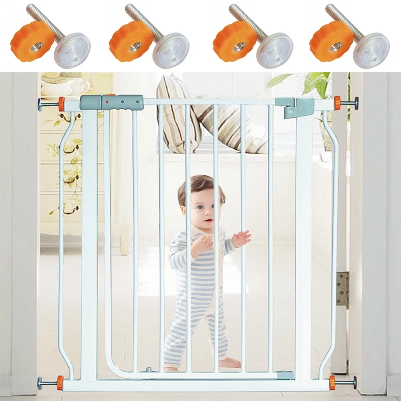 

4pcs Pressure Baby Gate Screw Threaded Spindle Rods Walk Thru Gates Accessory - M10 x 10MM