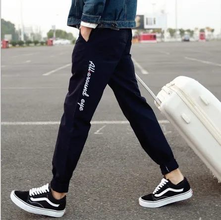 

2018 Spring And Summer New Style MEN'S Casual Pants Retro Men Skinny Pants Medium Waist Solid Color Capri Pants MEN'S Trousers