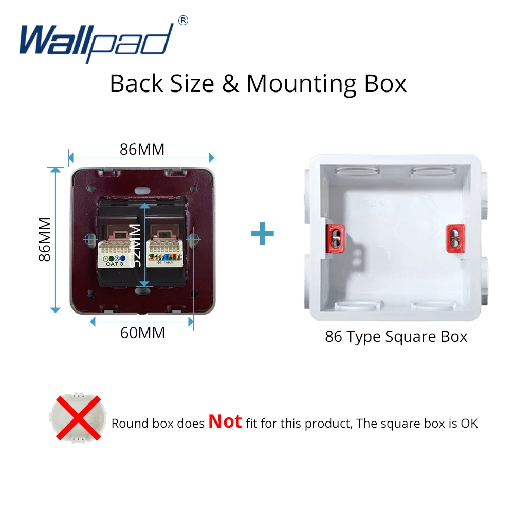 Wallpad тел сокет данных компьютерная сеть Rj45 CAT5 Роскошный белый ПК Панель настенная неделя розетки