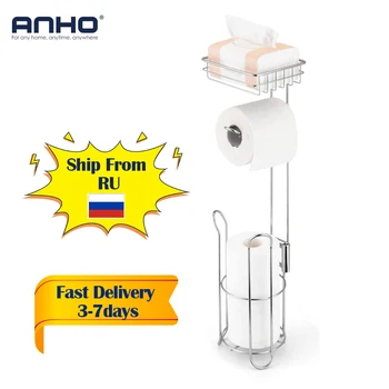 

Stainless Steel Toilet Paper Roll Dispenser Bathroom Paper Holder Stand Home Storage Shelf for Cell Phone