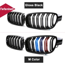 1 Pair M Color/Gloss Black Car Front Bumper Kidney Grill Grilles For BMW 2 Series F22 F23 F87 M2 Car Styling Auto Accessory
