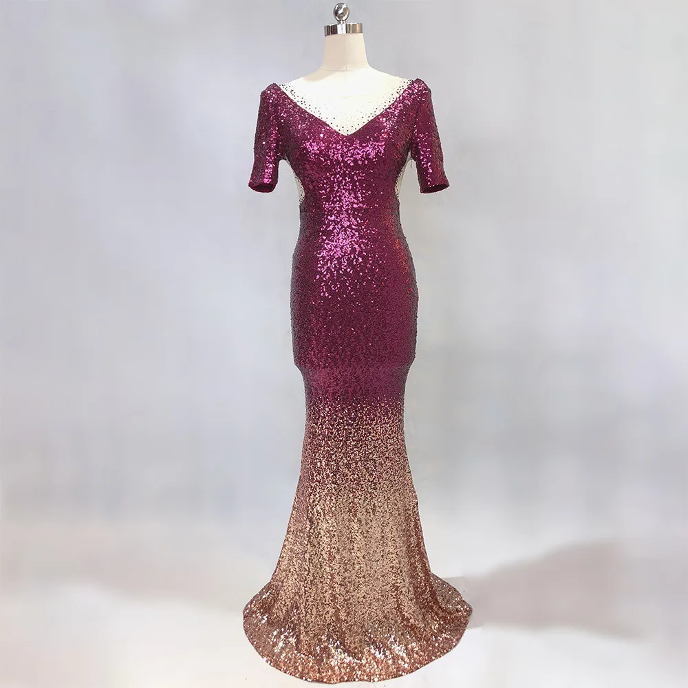 Вечернее платье, vestido de festa longo, Формальное, градиентное, с блестками, стильное, сексуальное, на талии, халат, longue, платье невесты, отражающее платье