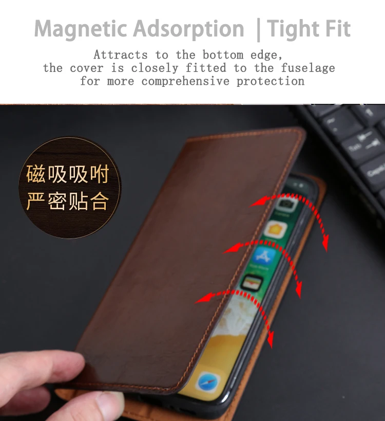 cases for meizu black Genuine Leather Phone Flip Case For Meizu 15 16 16X 16th 16T 16S 16XS 17 Pro 6 7 Plus X8 Wallet Luxury Cowhide Bag Cover meizu cover