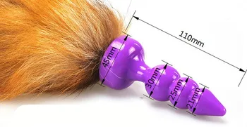 Fox Tail Anal Butt Plug Soft Silicone Anus Beads Stimulation Sex Products Adult Toys For Women Men Gay Couples Flirting Games 4
