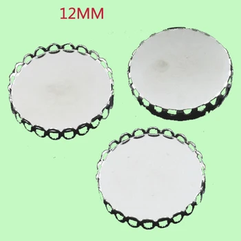 

12mm diy Jewelry Accessories Bright silver plated lace bottom bracket base