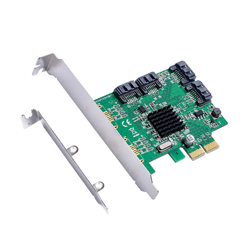 4 Port SATA 3.0 6Gbps PCI-Express X1 Expansion Card Chip for Marvell 88SE9235 with Low Profile Bracket | Компьютеры и офис