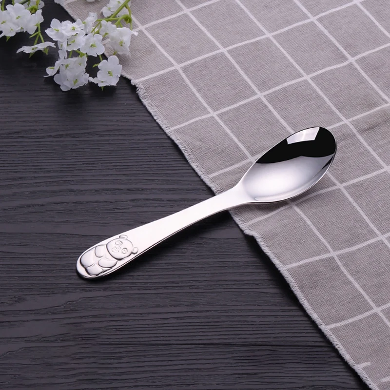 Cozy Zone Children Tableware Cutlery Set 4Pcs Dinnerware Set Panda Quality Kid Dinner Knife Fork Food Stainless Steel Dining Set