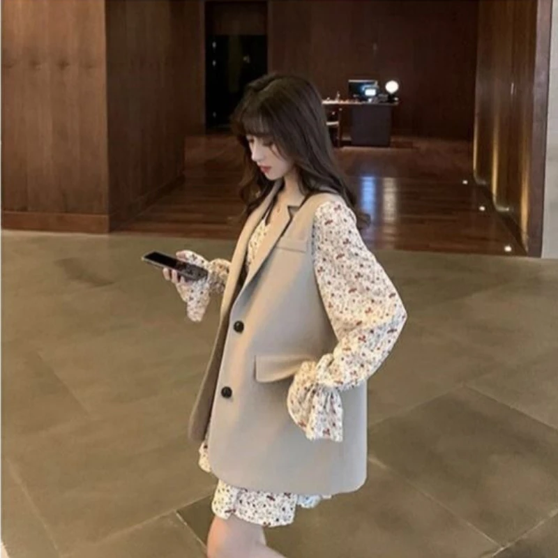NEW Vests Women Solid Pockets Sleeveless Chic Loose Korean Button Single-breasted All-match Fashion Vintage Long Ladies Female B | Женская