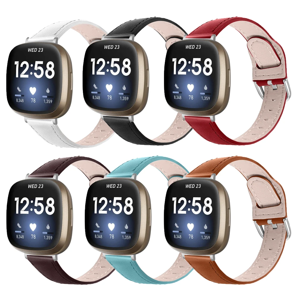 Cinturino In Morbida Pelle Per Fitbit Versa 3 Versa 4 Smart Watch Cinturino Sportivo In Pelle Per Fitbit Sense 2/Per Fitbit Sense Band