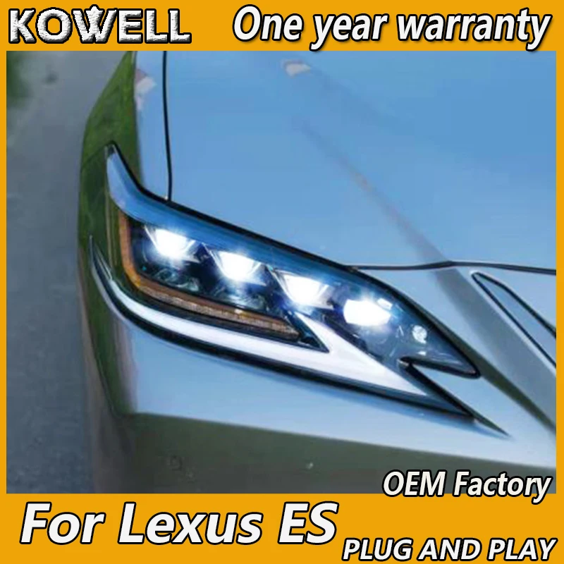 KOWELL, автомобильный Стайлинг для Lexus ES-, светодиодные фары для Lexus ES, все светодиодные фары dyanmic, сигнал поворота