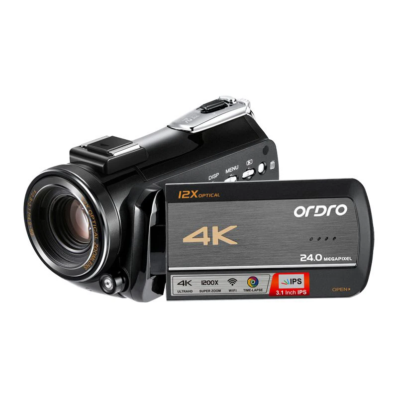 US $209.99 Camcorder Vlog Camera 4k Professional For Youtube Video Live Streaming Ordro Ac5 12x Optical Zoom Filmadora Camara