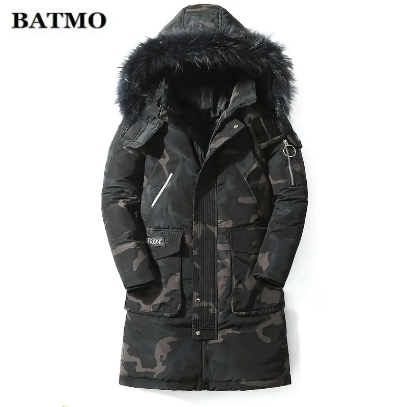 BATMO Зима Новое поступление мужская Высококачественная 90% белая куртка-пуховик на утином пуху, модные утепленные парки с капюшоном и меховым воротником
