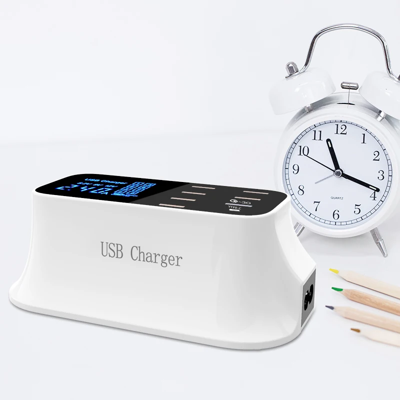 Портативное настольное зарядное устройство с несколькими USB портами быстрая