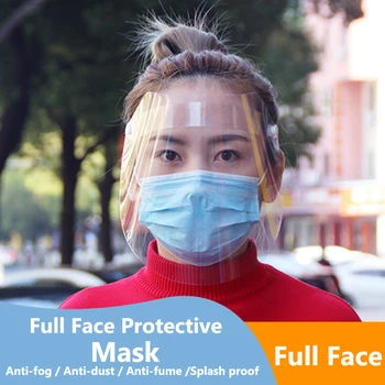 

Protective Adjustable Anti Droplet Dust-proof Full Face Cover Mask Visor Shield Droplet Windproof Face Shield Washable
