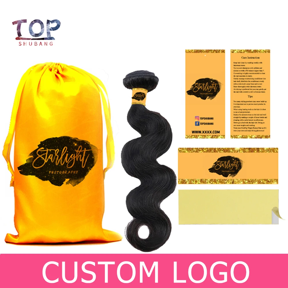 

Custom Logo 450pcs Hair Suit Virgin Hair Packing/Hair Hang Tags / Hair Silk Satin Bags