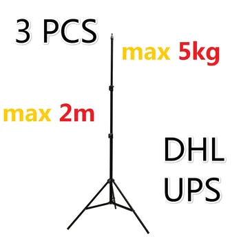 

3 Pieces Heavy Duty Metal 2 Meter Light Stand Max Load 5KG Professional Studio Adjustable Soft Box Flash Continuous Light Tripod