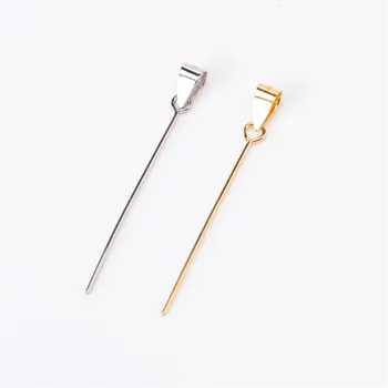 

18karat gold pendant clasp connector,bead caps with peg for half drilled beads pendant necklace diy no pearl no chain