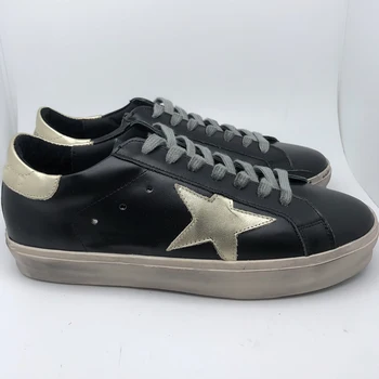 

2020 winter style Leather Rubber High Sole Gold star Latex Pad foot leather with men’s shoes women‘s shoes small dirty shoes