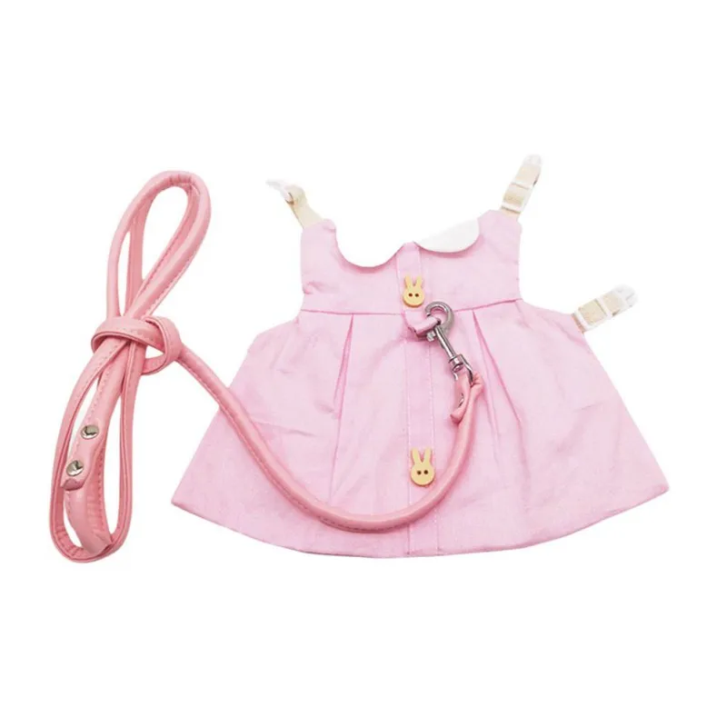 thumbnail image 1 of Conjunto de arnés, chaleco y correa, ropa cómoda para animales pequeños con accesorio, correa para el pecho, conejo, hurón, conejito, hámster y gatito, 1 of 5