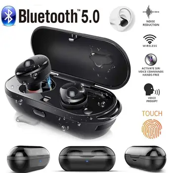 

TWS Wireless Bluetooth 5.0 In-Ear Earphones Waterproof Noise Reduction Stereo Mini Sport Headset HD Call With Charging Box