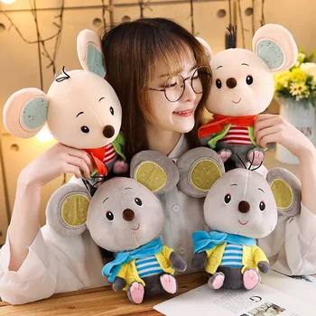 

Cute cartoon scarf mouse plush toy doll mouse little child doll factory direct supply multicolor selection plush toys