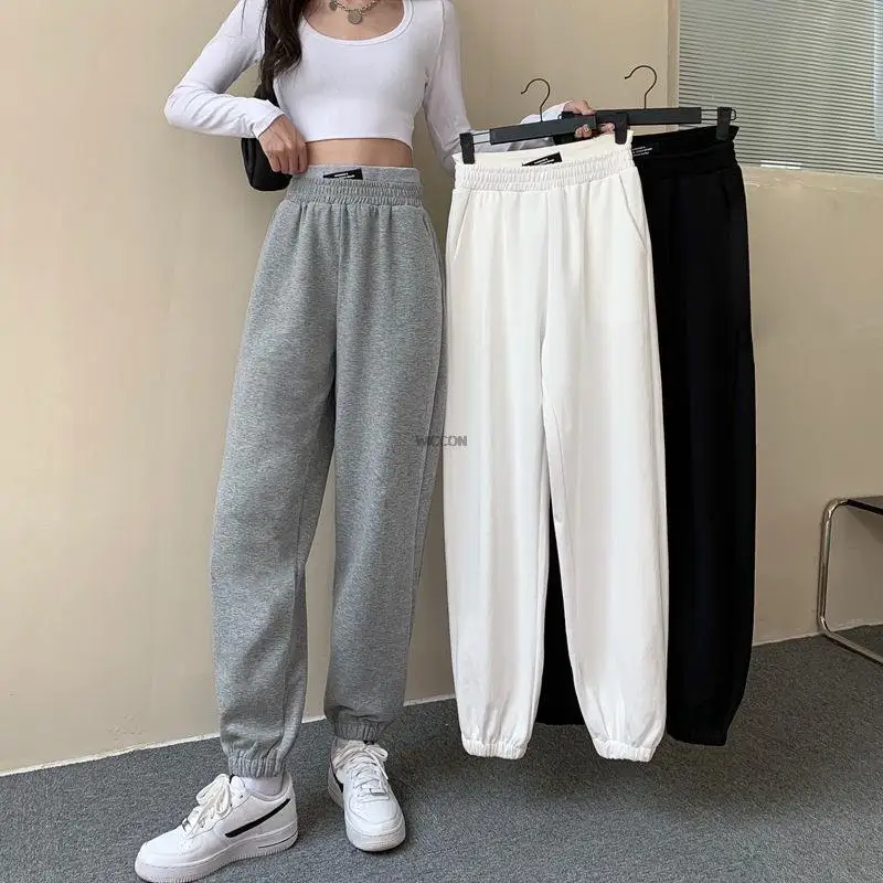 Women's Hip-Hop Sports Pants Autumn Winter Casual Loose Slim Elastic Harem Pant Female Casual Solid Pencil Trousers Cargo Pants plus size clothing