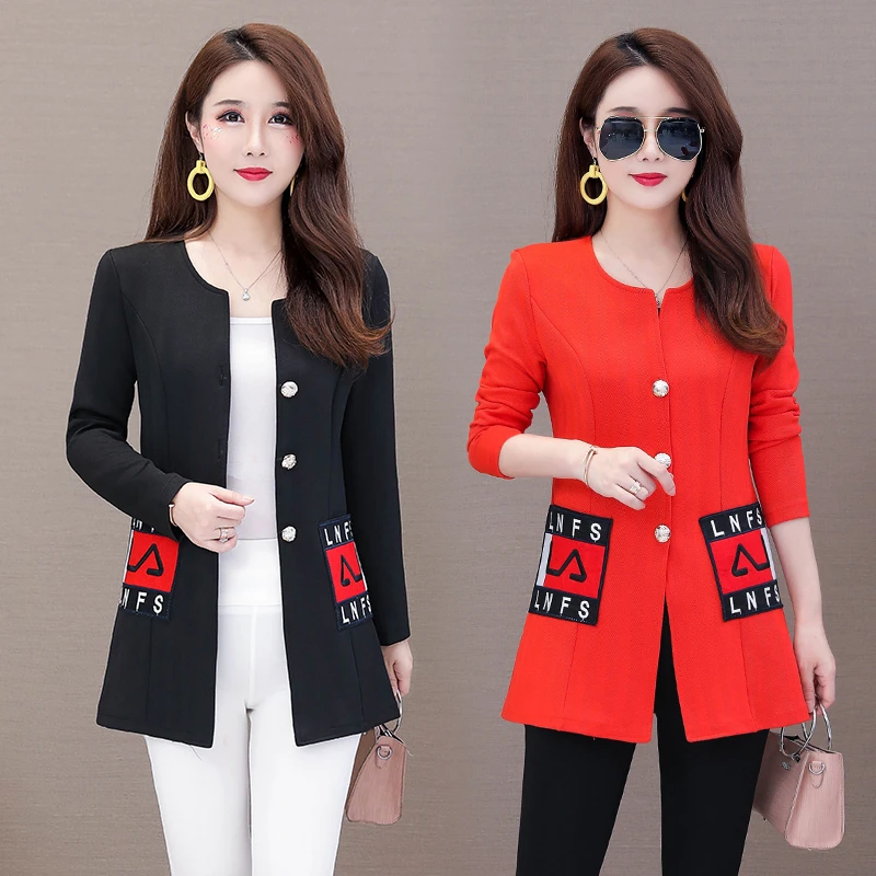 discounted  New Autumn Winter Womens Coats And Jackets Female Single Button Casual Suit Coat Ladies Solid Forma
