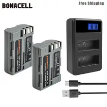 Bonacell 2600 мА/ч, EN-EL3e RU EL3e EL3a ENEL3e Батарея+ Батарея ЖК-дисплей двойной Зарядное устройство для Nikon D300S D300 D100 D200 D700 D70S D80 L50