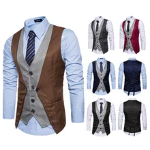 Ouma, стиль, мужской, крутой, смешанный, макет, из двух частей, однобортный, повседневный жилет M25