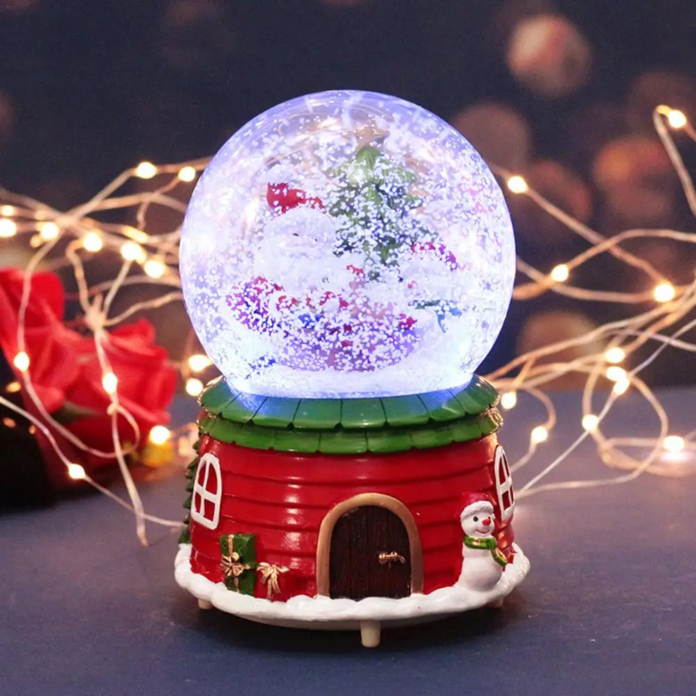 Рождественский хрустальный шар Освещенный Санта Клаус музыкальная шкатулка снежный шар ручной работы Многофункциональный Рождественский подарок на год для детей