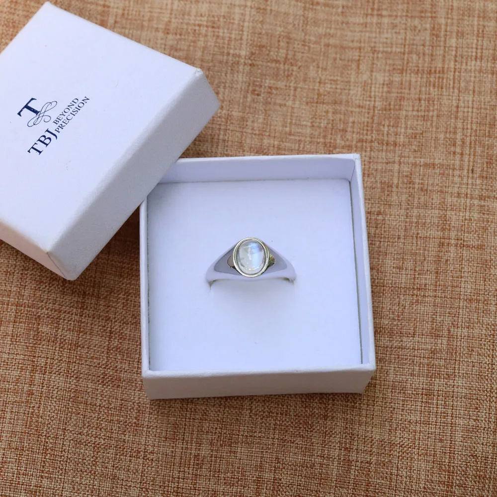 Кольцо с голубым лунным камнем, натуральный драгоценный камень, Настоящее серебро 925 пробы, простой дизайн, хорошее ювелирное изделие для женщин, стиль