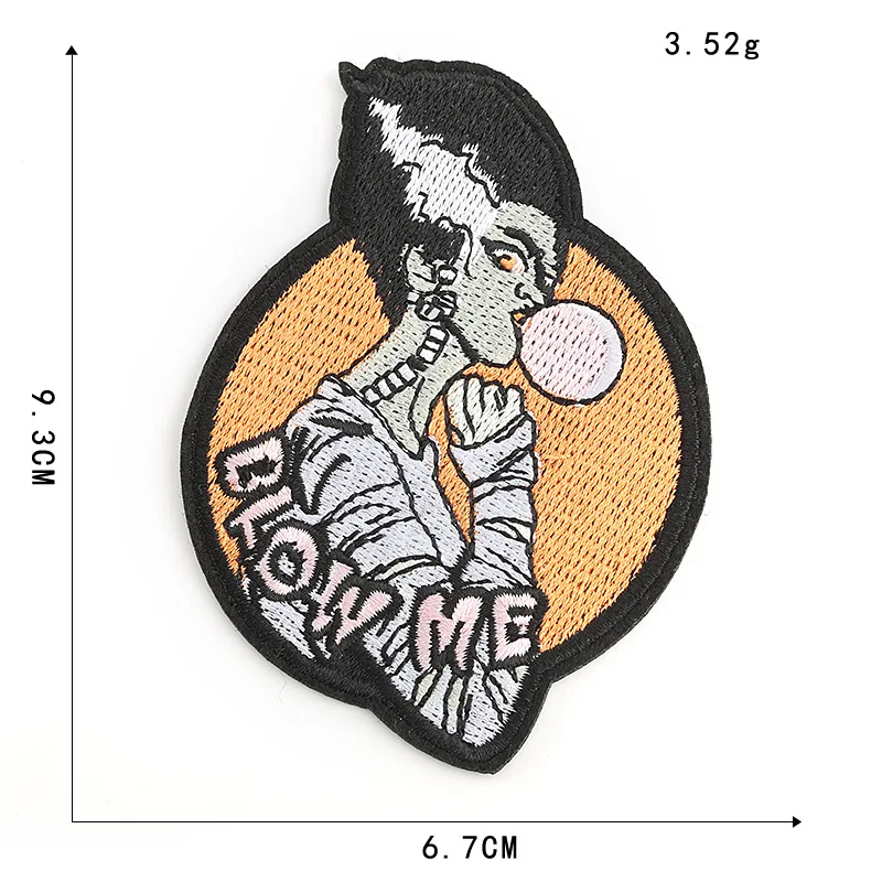 Мультфильм Аниме Акула железа на патчи для одежды наклейки полосы аппликации на одежду Творческий кактус вышивка значки@ E - Цвет: 1-PCS-E-350