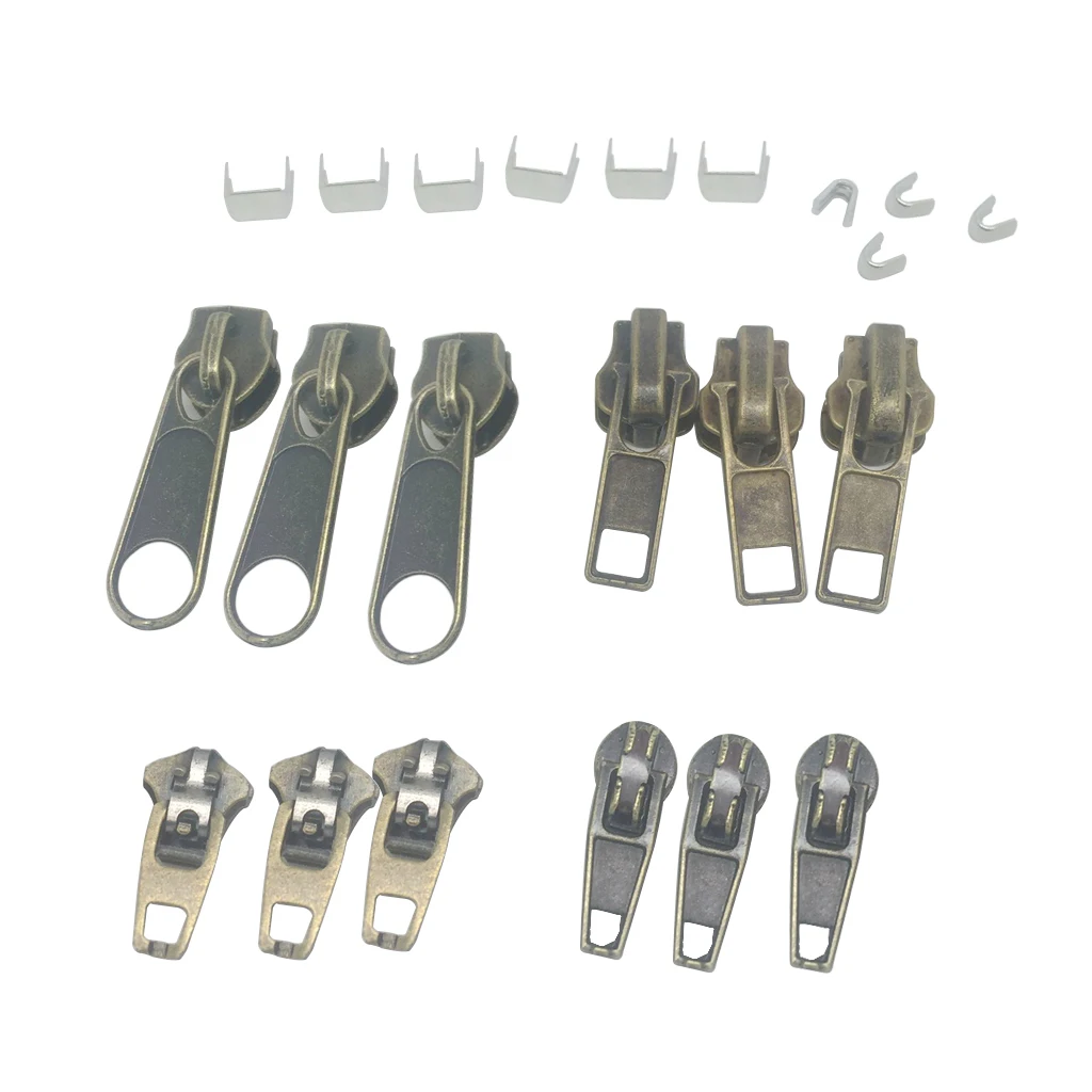 22 Pieces Replacement Zipper Tags Zip Fixer for Clothes Suitcase or Bags, Silver