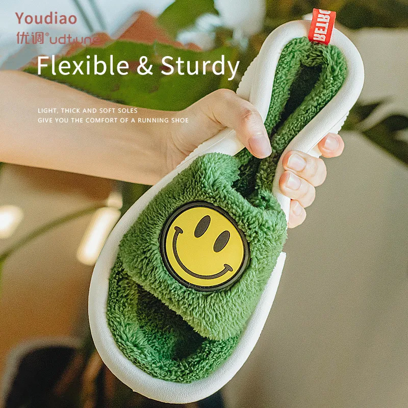 House Slippers Platform-Shoes Slides EVA Bedroom Anti-Slip Youdiao Indoor Plush Soft