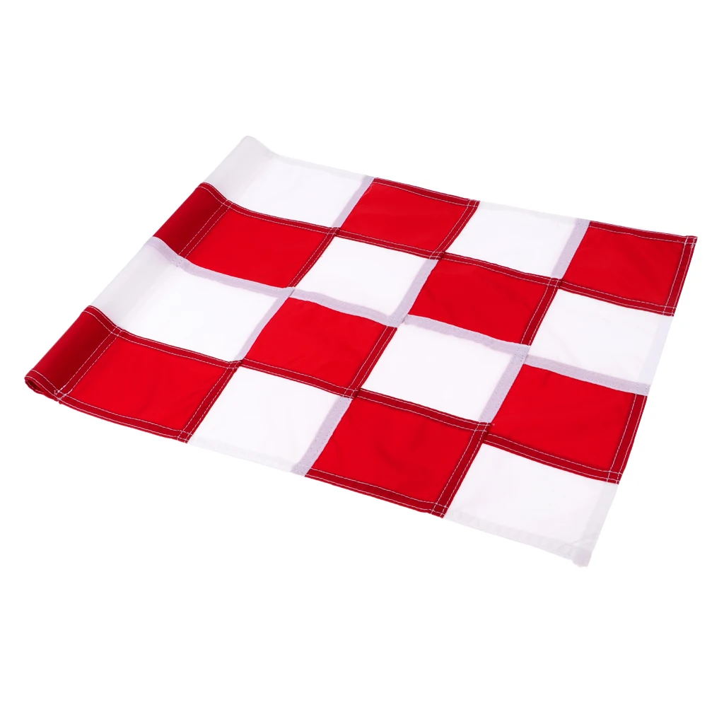 Red and White Зеленый флаг для гольфа на заднем дворе 510 мм x 350 мм клетчатый и твердый флаг для гольфа - Цвет: Red and White