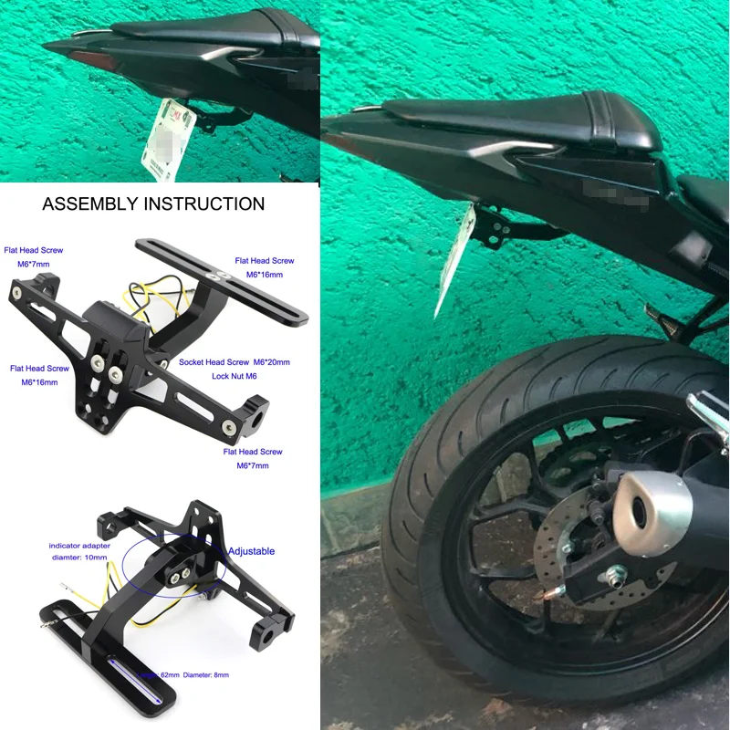 Держатель номерного знака задний Tidy Fender Eliminator комплект для Suzuki Hayabusa SV650 1000 GSF250 400 GSF600 650 GSF750 GSF1200 1250