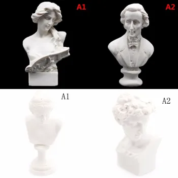 

1/12 Dollhouse Miniature Furniture Simulation White Resin Venus David Bust Sculpture Pretend Play House Toys for Kids Children