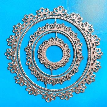 

SCRAPBOOK Metal Cutting Dies For Scrapbooking Stencils LACE CIRCLE FRAME DIY PAPER Album Cards Making Embossing Die CUT Cuts