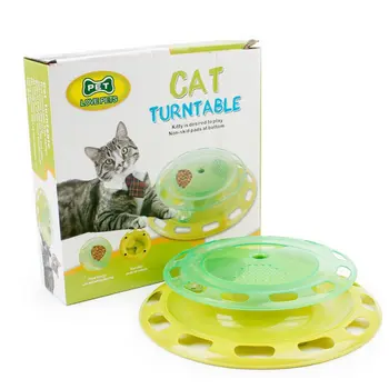 

Cat Toy Flying Saucer Music Rotating Amusement Disk Pet Cat Missing Food Shaking Cup Leaking Toy Food Utensils