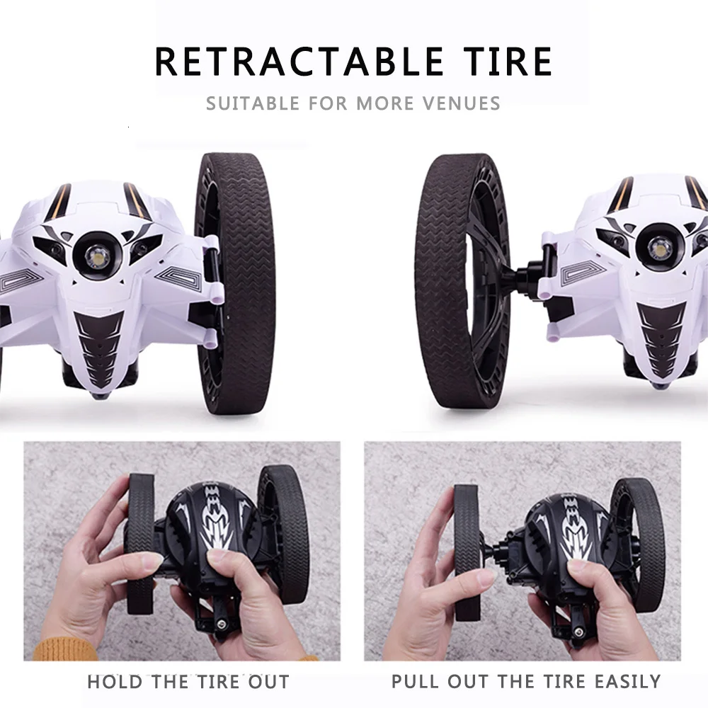 Пульт дистанционного управления Rc Jump Car Детский Электрический беспроводной трюк дистанционный мини автомобиль прыжок автомобиль с гибким колесом вращающийся светодиодный свет