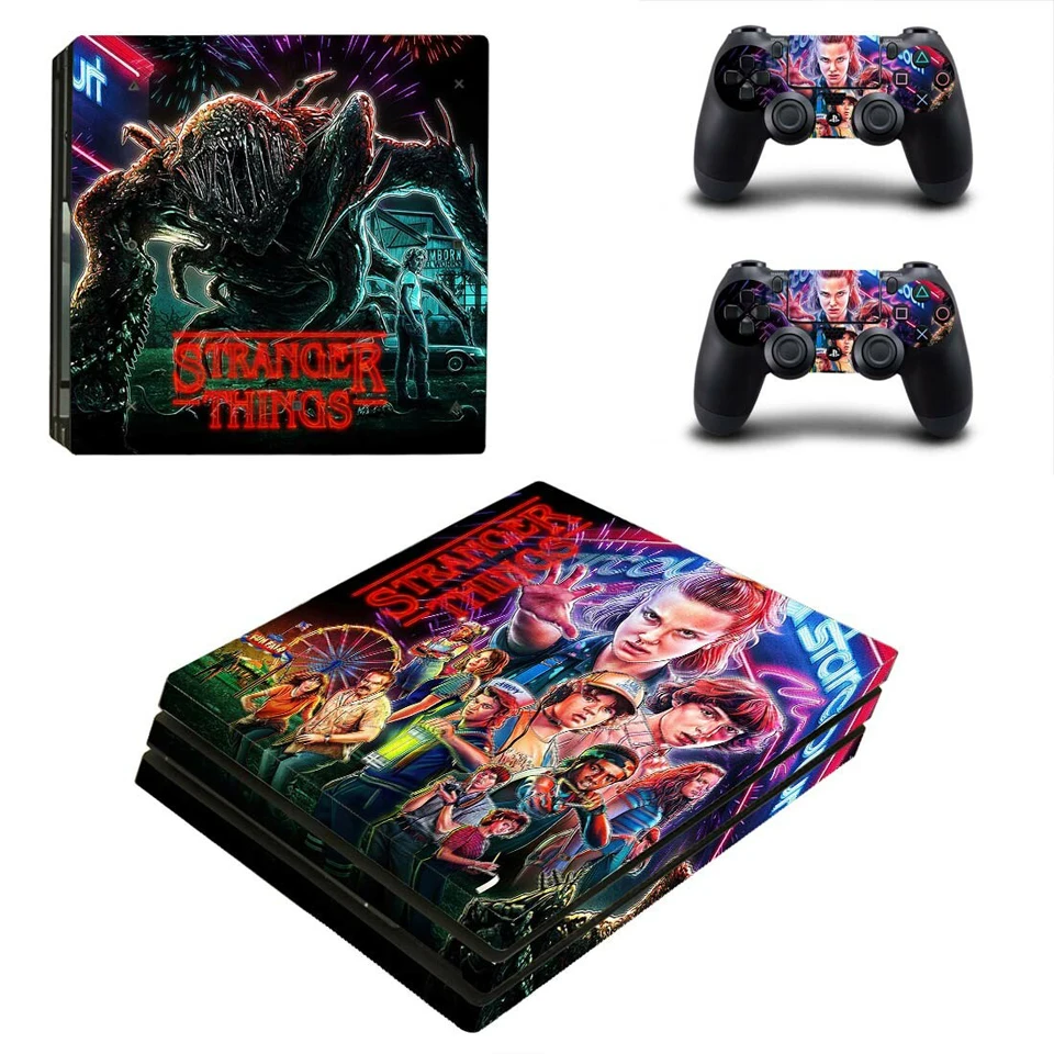 PS4 Pro стикер кожи странные вещи виниловая наклейка s для sony Playstation 4 Pro консоль и два пульта дистанционного управления - Цвет: YSP4P-3678