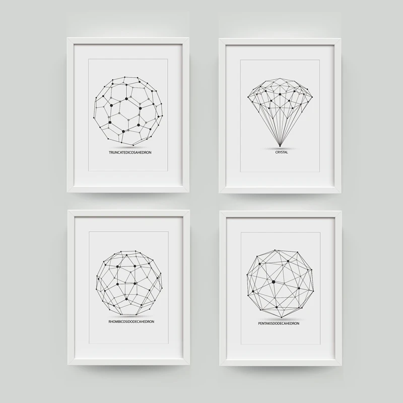 Модульная печать HD настенные картины на холсте геометрический многоугольный