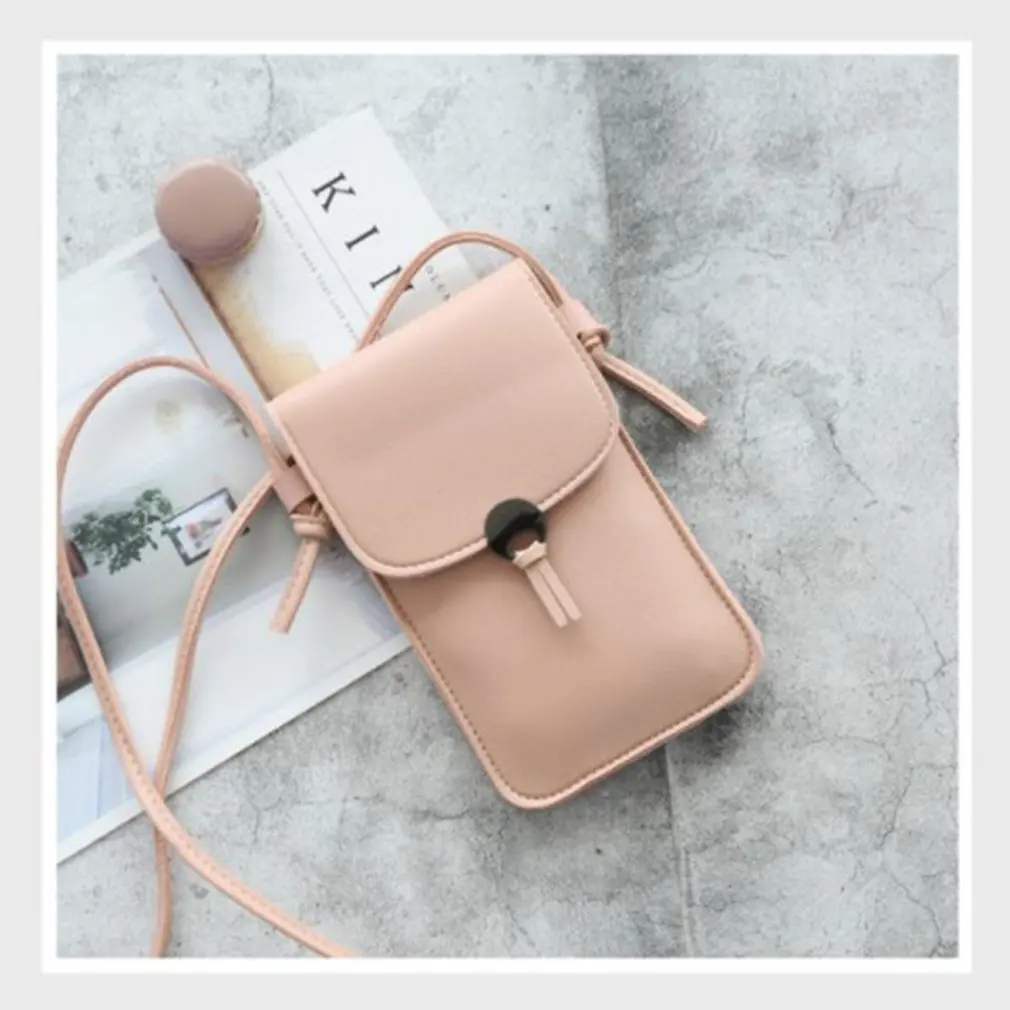 Transparent Touch Screen Retro Simple Mobile Phone Bag 2021 Women PU Chain Messenger Bags Small Flap Bag Mini Shoulder Bag