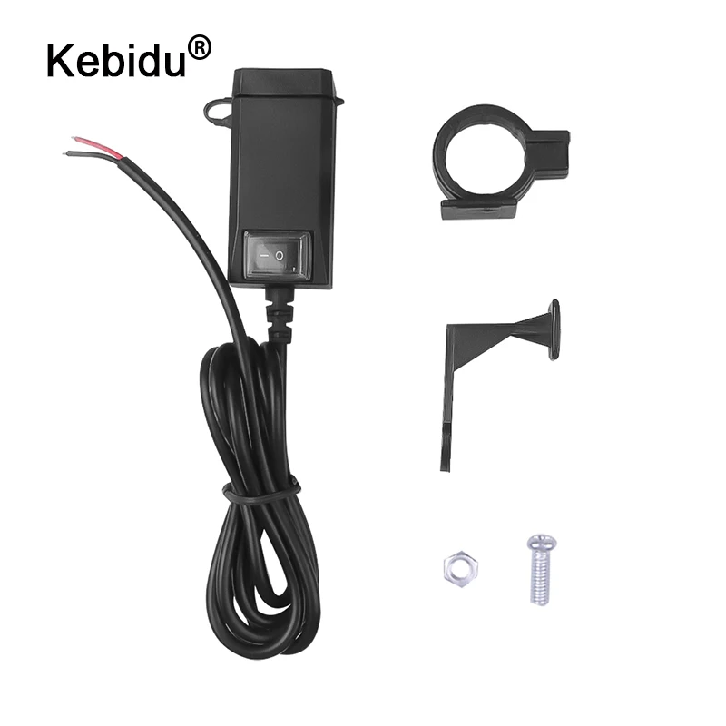 

Dual USB Port 12V Charger 5V 1A/2.1A Adapter Power Supply Socket for Mobile Phone for Motorbike Motorcycle Handlebar Waterproof
