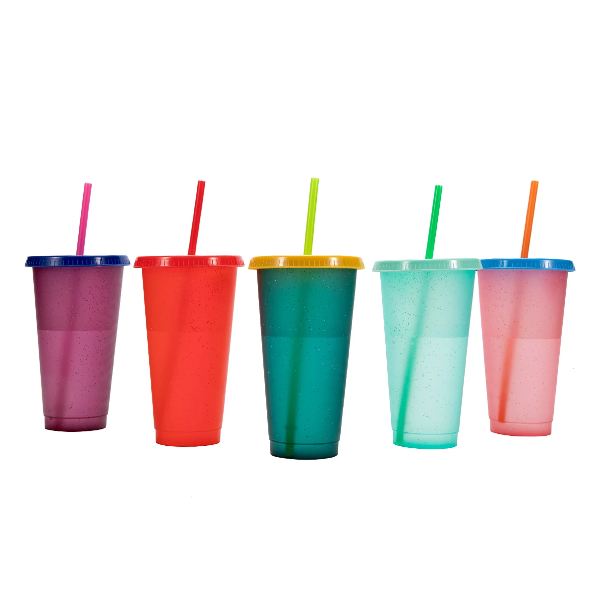 5pcs/lot Cup with Lids Straws Cuo Coffee Juice Anti-slip Straw Mug 24oz 5 Bulk  Cup for Adults Kids DIY Graffiti Birthday Gift