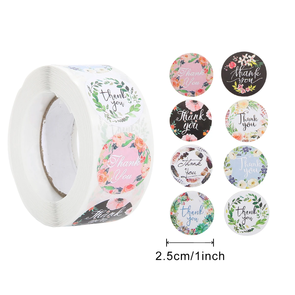 500Pcs/Roll Beautiful Round Natural Kraft Thank You Sticker Seal Labes gift Hand Made With Love Stickers Scrapbooking Stationery 