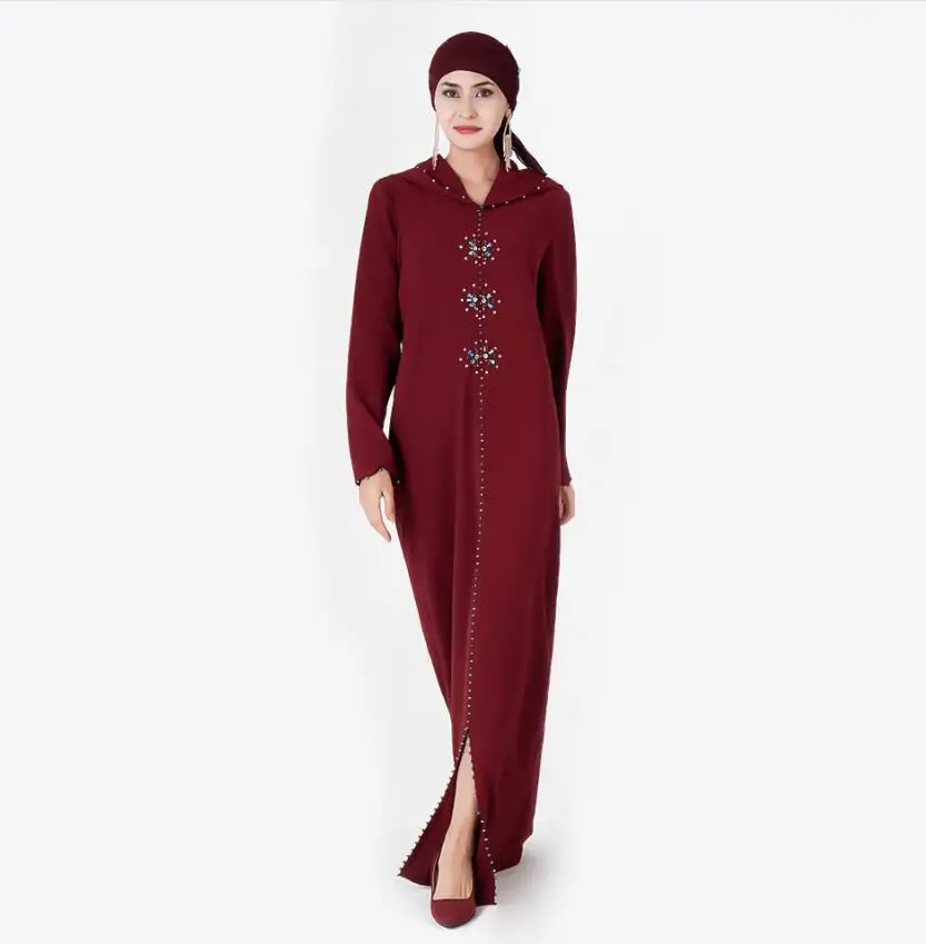 Марокканский кафтан мусульманское Для женщин толстовка турецкого исламского Костюмы ручной работы будуарное платье Дубай Абаи платье для намаза хиджаб Geyim кДж