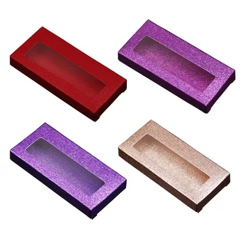 

Wholesale False Eyelashes Case Packaging Box Lash Boxes Package Faux Mink Lashes Strips Glitter Round Empty Case Packing OEM